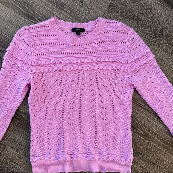 J. Crew Scalloped Pointelle Sweater - Picture 3 of 7